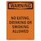 Signmission OSHA Warning Sign, 14" Height, Rigid Plastic, No Eating Drinking Or Smoking Allowed, Portrait OS-WS-P-1014-V-13670 - alternate 1
